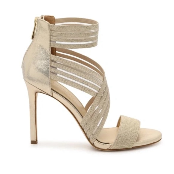 Jessica Simpson Champagne Gold Metallic Jivero Sandal 8.5M - Picture 1 of 9